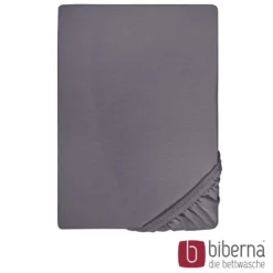 biberna Feinjersey-Spannbetttuch silber/grau, 1x 60x120 cm - 70x140 cm