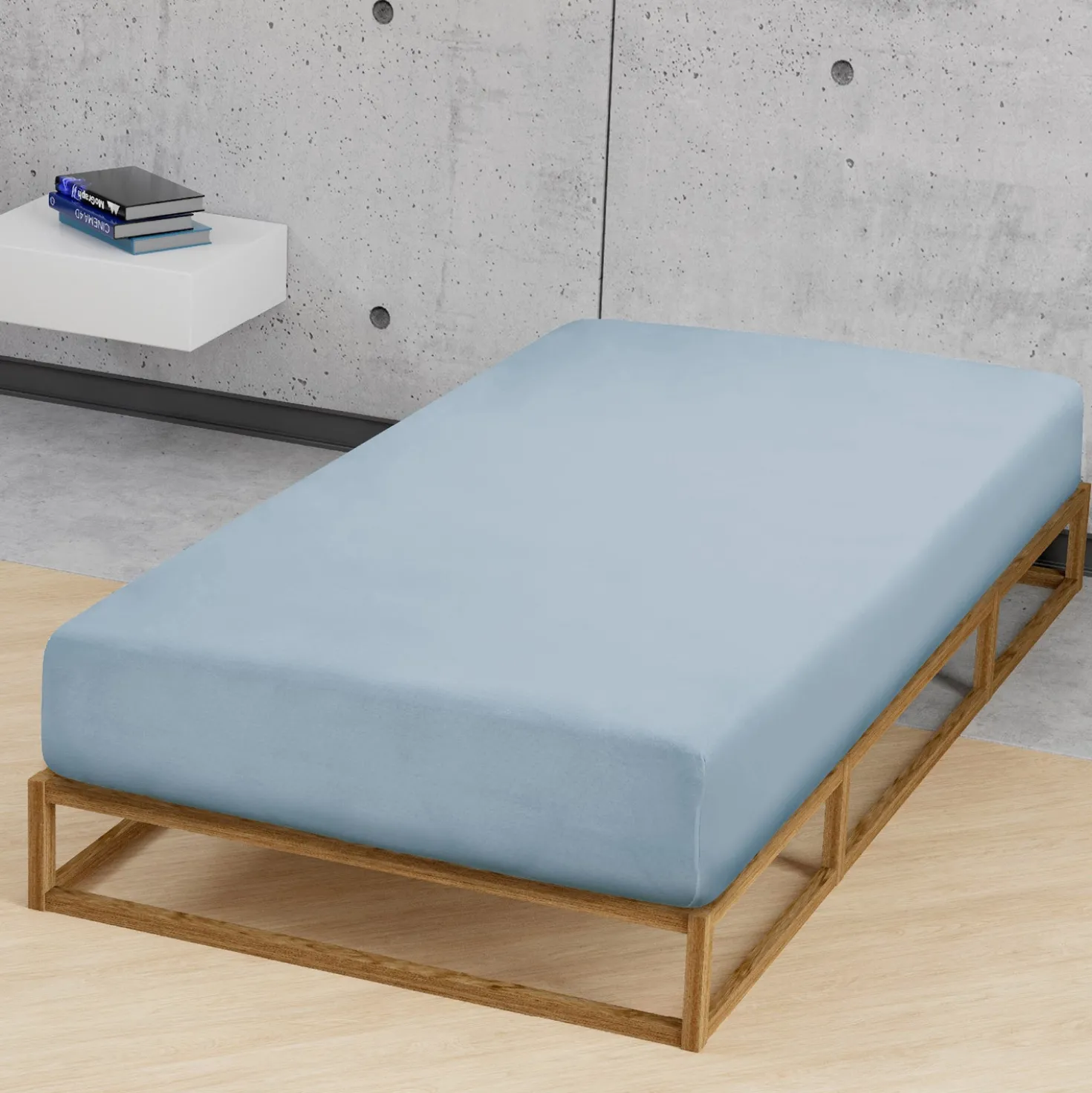 biberna Feinjersey-Spannbetttuch taubenblau, 1x 60x120 cm - 70x140 cm