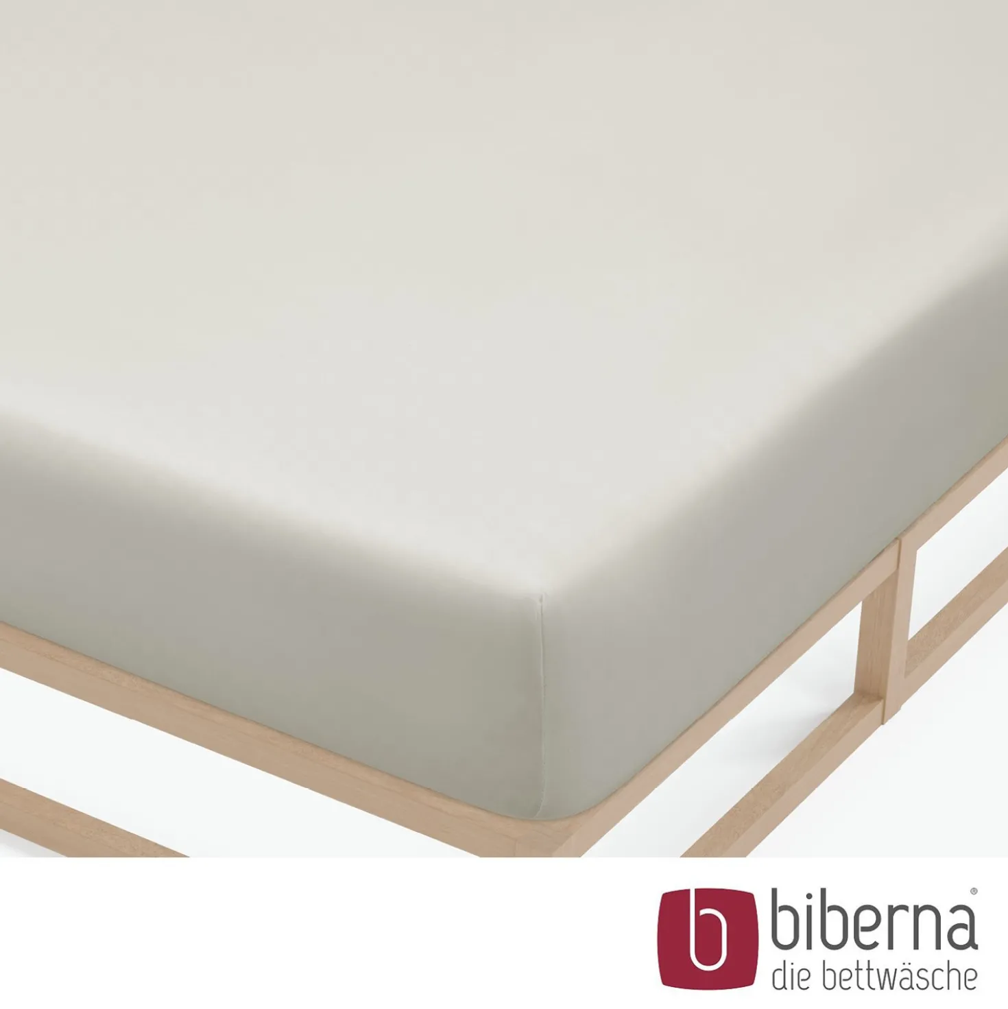 biberna Feinjersey-Spannbetttuch grau, 1x 90x190 cm - 100x200 cm