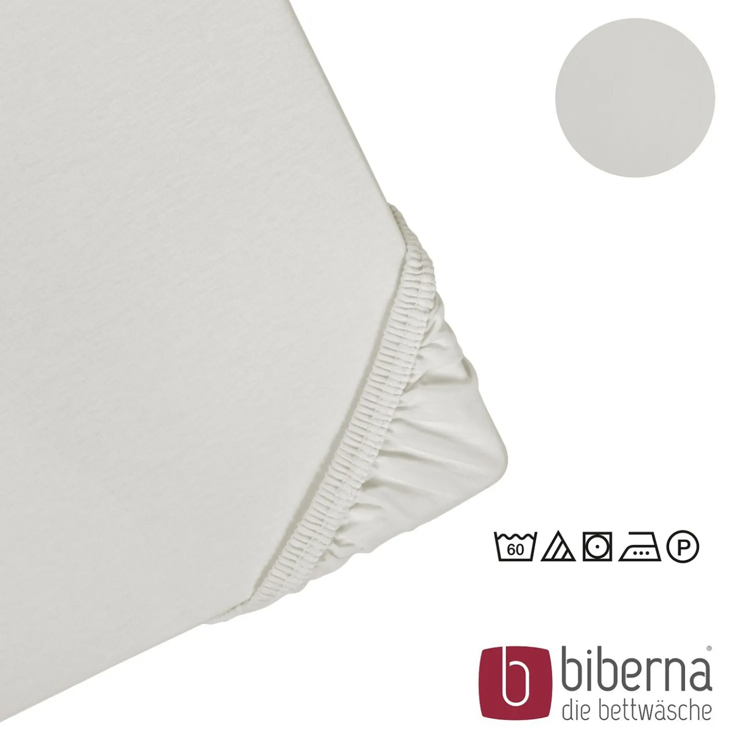 biberna Feinjersey-Spannbetttuch grau, 1x 90x190 cm - 100x200 cm