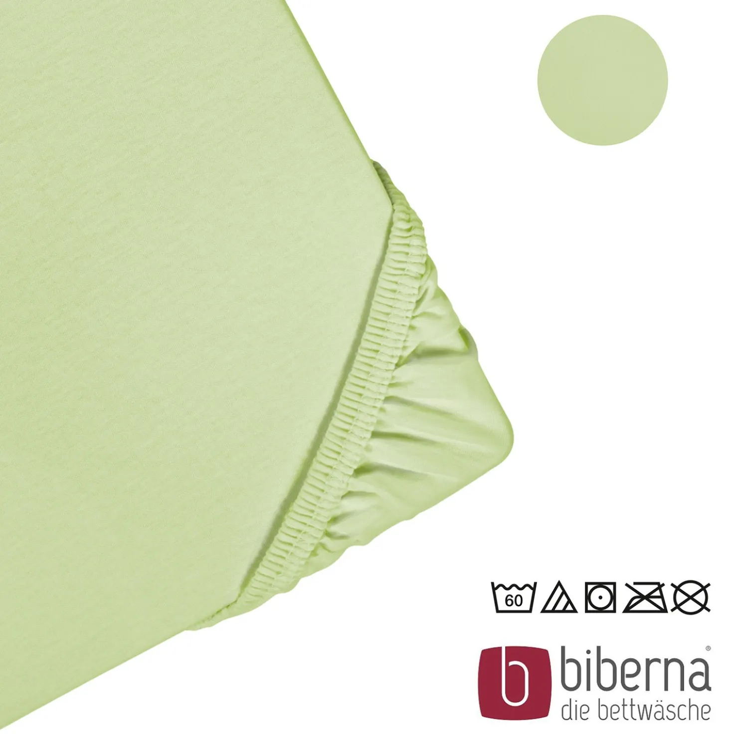 biberna Feinjersey-Spannbetttuch pistaziengrün, 1x 60x120 cm - 70x140 cm