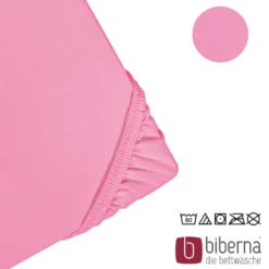 biberna Feinjersey-Spannbetttuch pink, 1x 90x190 cm - 100x200 cm