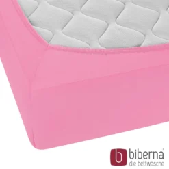 biberna Feinjersey-Spannbetttuch pink, 1x 90x190 cm - 100x200 cm