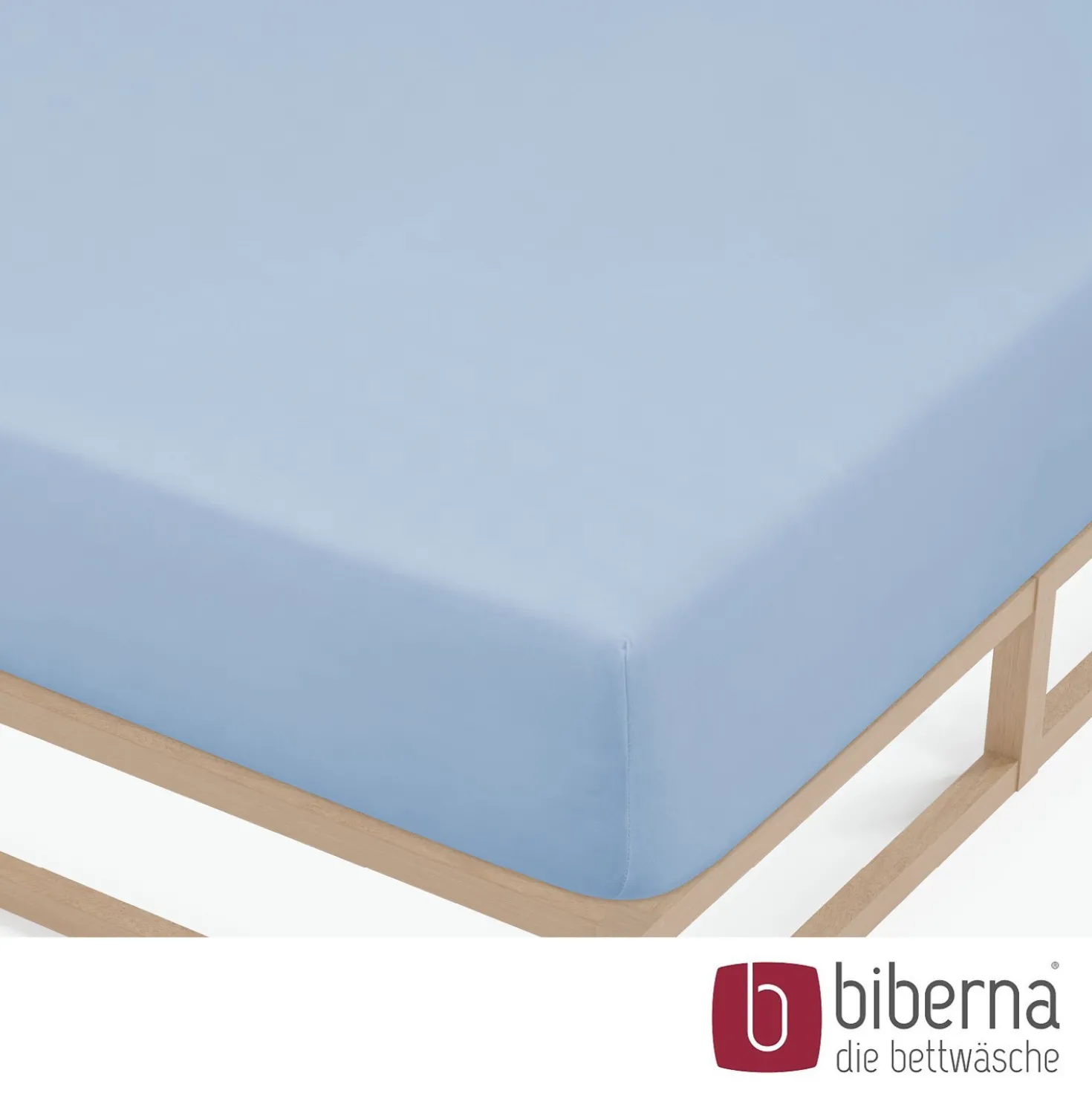 biberna Feinjersey-Spannbetttuch eisblau, 1x 90x190 cm - 100x200 cm