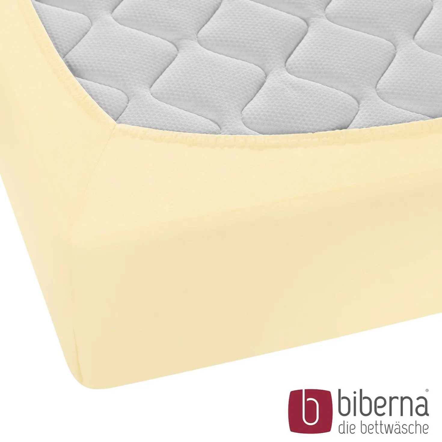 biberna Feinjersey-Spannbetttuch gelb, 1x 60x120 cm - 70x140 cm