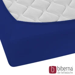 biberna Feinjersey-Spannbetttuch saphir, 1x 90x190 cm - 100x200 cm