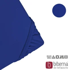 biberna Feinjersey-Spannbetttuch saphir, 1x 90x190 cm - 100x200 cm