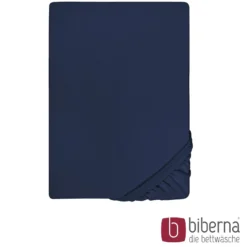 biberna Feinjersey-Spannbetttuch marine, 1x 90x190 cm - 100x200 cm