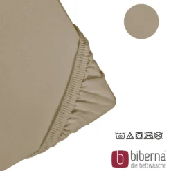 biberna Feinjersey-Spannbetttuch taupe, 1x 60x120 cm - 70x140 cm