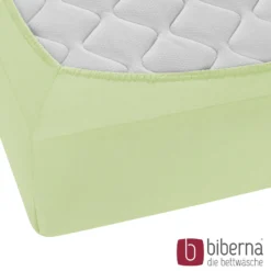 biberna Feinjersey-Spannbetttuch pistaziengrün, 1x 90x190 cm - 100x200 cm