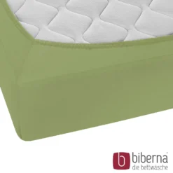 biberna Feinjersey-Spannbetttuch fichte, 1x 90x190 cm - 100x200 cm