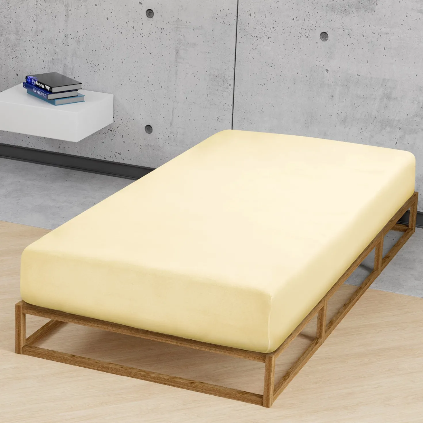 biberna Feinjersey-Spannbetttuch gelb, 1x 90x190 cm - 100x200 cm