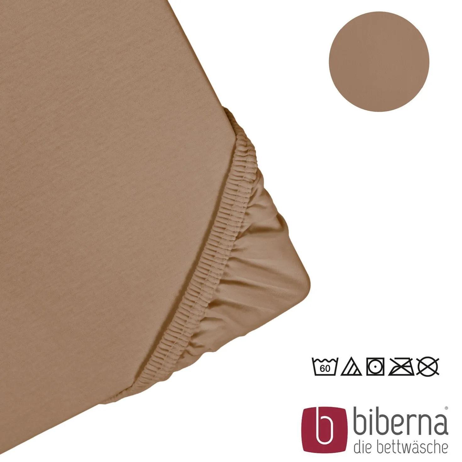 biberna Feinjersey-Spannbetttuch macchiato, 1x 90x190 cm - 100x200 cm