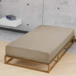 biberna Feinjersey-Spannbetttuch taupe, 1x 90x190 cm - 100x200 cm