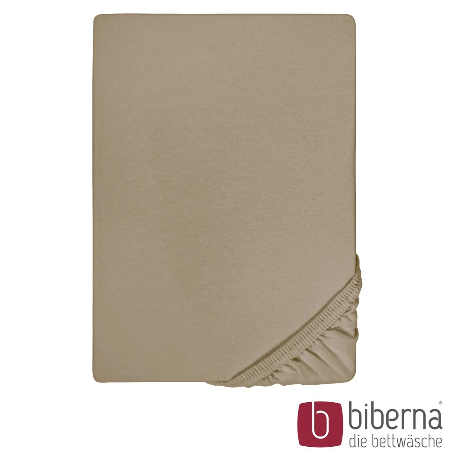 biberna Feinjersey-Spannbetttuch taupe, 1x 90x190 cm - 100x200 cm