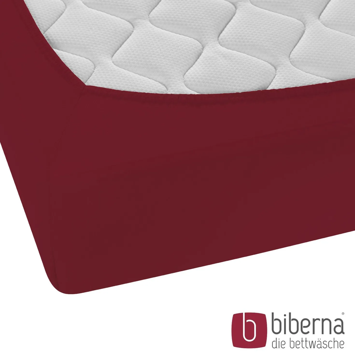 biberna Feinjersey-Spannbetttuch burgund, 1x 90x190 cm - 100x200 cm