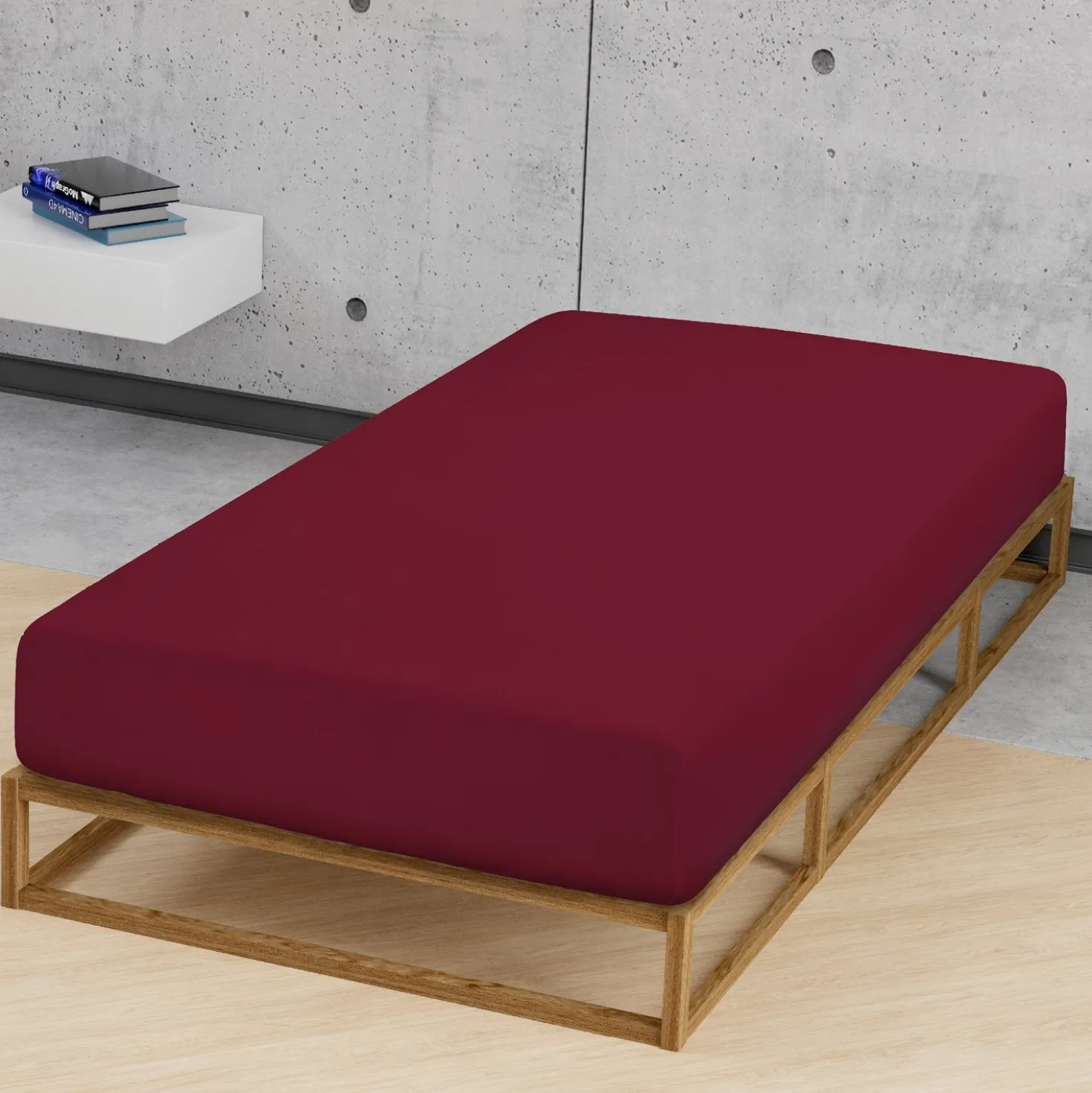 biberna Feinjersey-Spannbetttuch burgund, 1x 90x190 cm - 100x200 cm