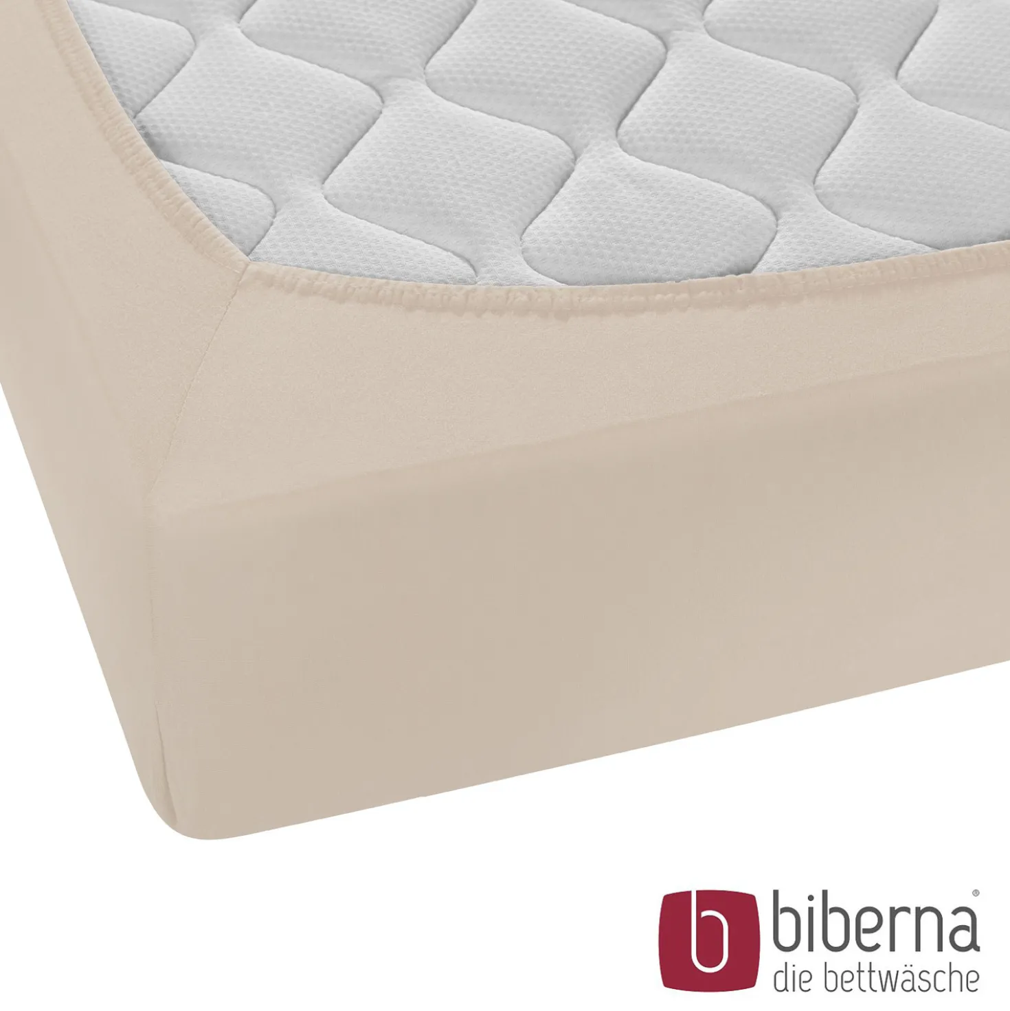 biberna Feinjersey-Spannbetttuch kitt, 1x 90x190 cm - 100x200 cm