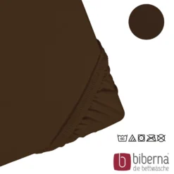 biberna Feinjersey-Spannbetttuch topas / mocca, 1x 90x190 cm - 100x200 cm