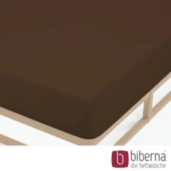 biberna Feinjersey-Spannbetttuch topas / mocca, 1x 90x190 cm - 100x200 cm