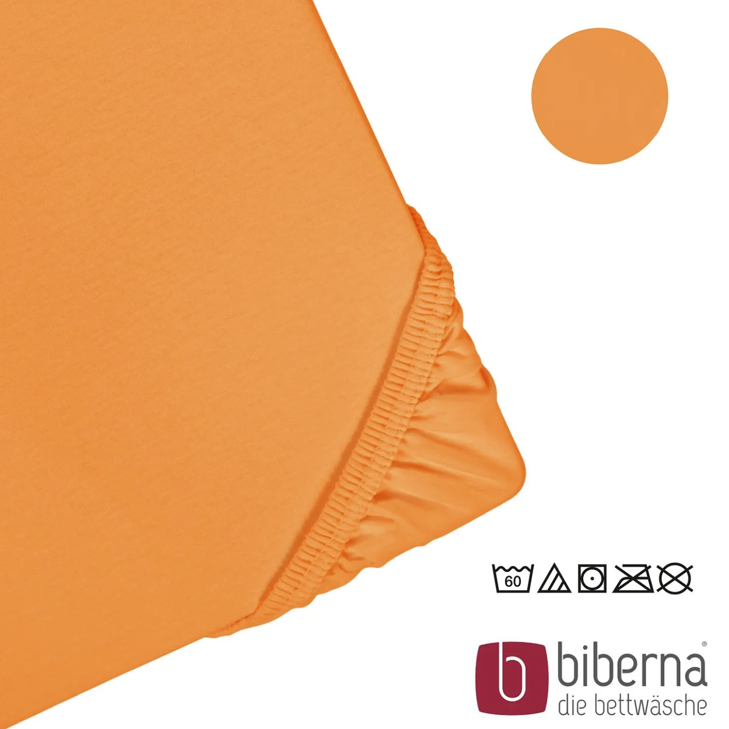 biberna Feinjersey-Spannbetttuch nektarine, 1x 90x190 cm - 100x200 cm