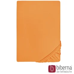biberna Feinjersey-Spannbetttuch nektarine, 1x 90x190 cm - 100x200 cm