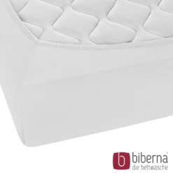 biberna Feinjersey-Spannbetttuch weiss, 1x 140x200 cm - 160x200 cm
