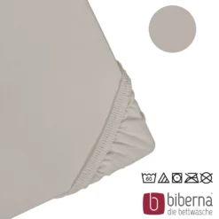 biberna Jersey-Elastic-Boxspring-Spannbetttuch sturmgrau, 1x 90x190 cm - 100x220 cm