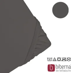 biberna Jersey-Elastic-Boxspring-Spannbetttuch dunkelgrau, 1x 140x200 cm - 160x220 cm