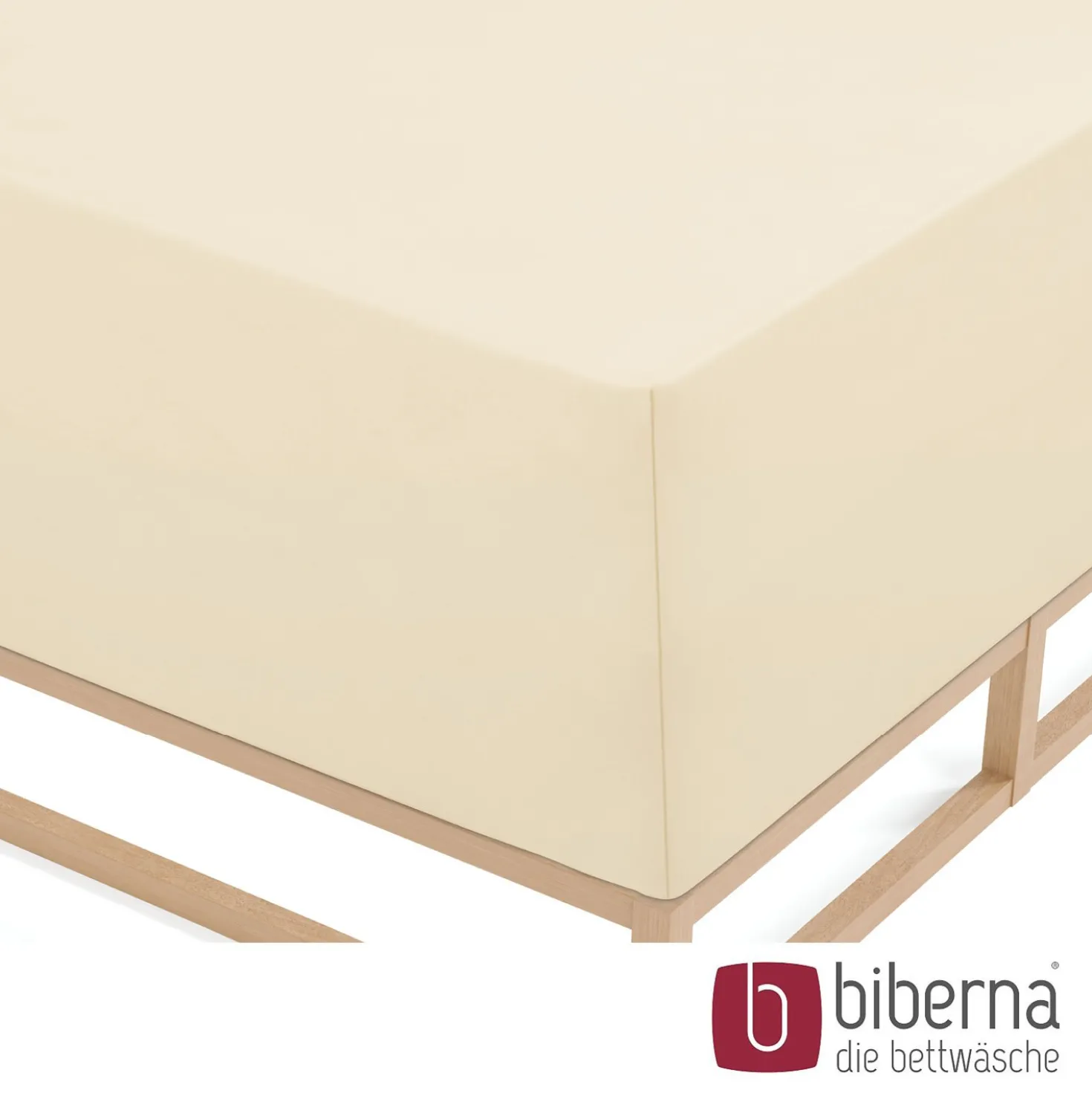 biberna Jersey-Elastic-Boxspring-Spannbetttuch champagner, 1x 180x200 cm - 200x220 cm
