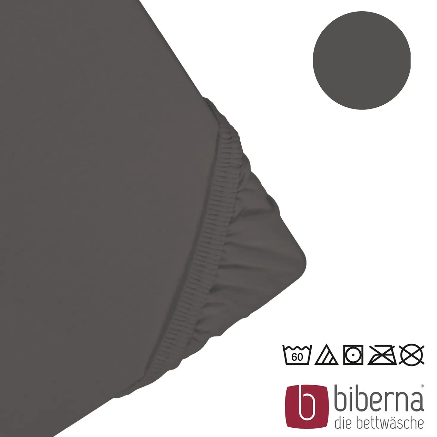 biberna Jersey-Elastic-Boxspring-Spannbetttuch dunkelgrau, 1x 180x200 cm - 200x220 cm