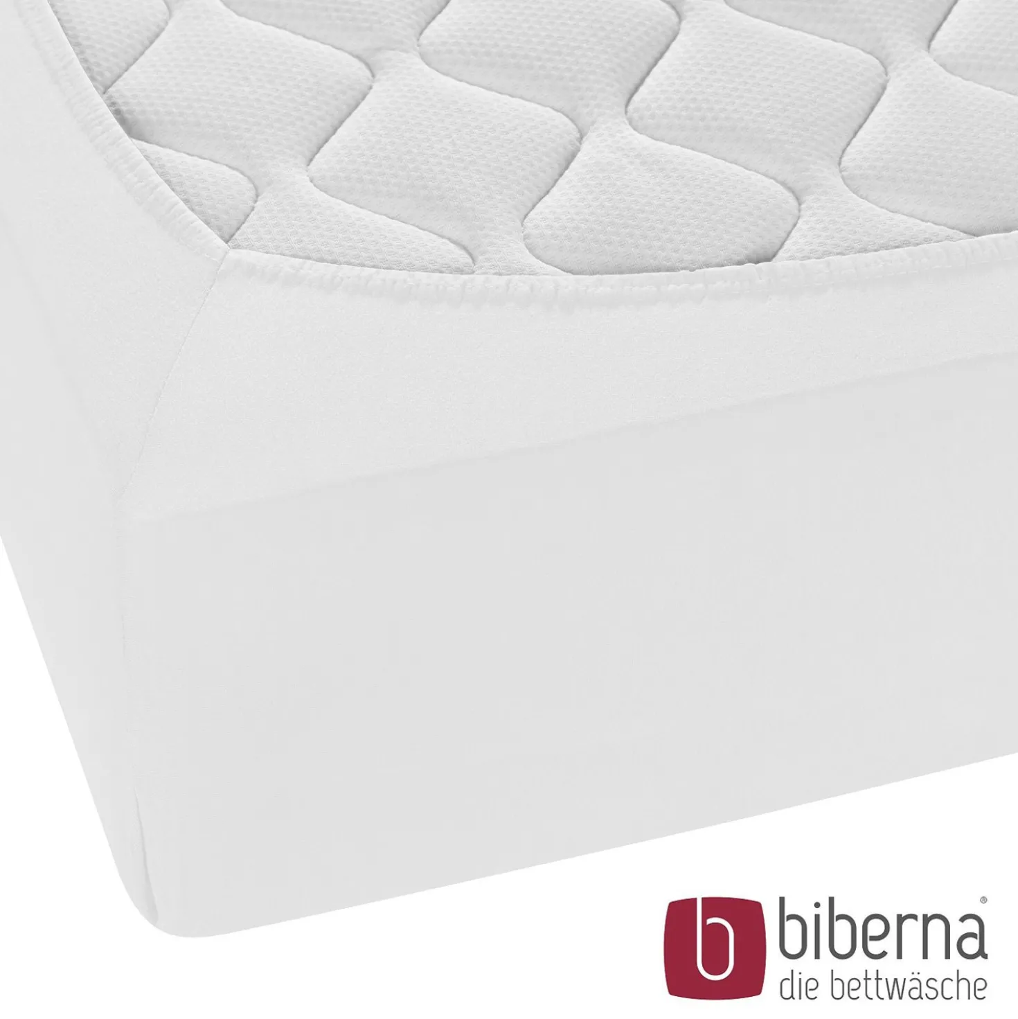 biberna Jersey-Elastic-Boxspring-Spannbetttuch weiss, 1x 180x200 cm - 200x220 cm