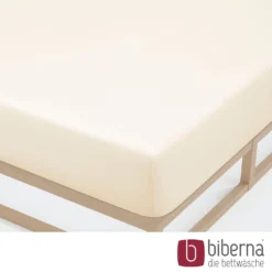 biberna Jersey-Elastic-Spannbetttuch natur, 1x 180x200 cm - 200x220 cm