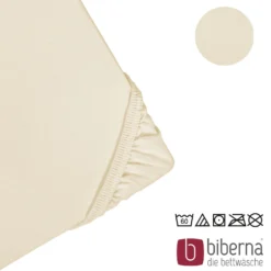 biberna Jersey-Elastic-Spannbetttuch kitt, 1x 90x190 cm - 100x220 cm