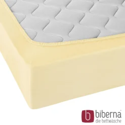 biberna Jersey-Elastic-Spannbetttuch gelb, 1x 90x190 cm - 100x220 cm