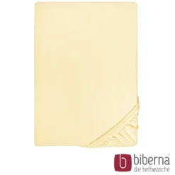 biberna Jersey-Elastic-Spannbetttuch gelb, 1x 90x190 cm - 100x220 cm