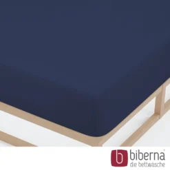 biberna Jersey-Elastic-Spannbetttuch marine, 1x 90x190 cm - 100x220 cm