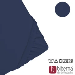 biberna Jersey-Elastic-Spannbetttuch marine, 1x 90x190 cm - 100x220 cm