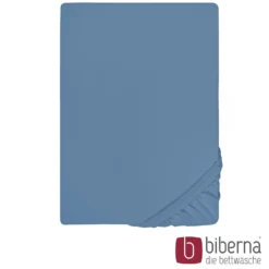 biberna Jersey-Elastic-Spannbetttuch azurblau, 1x 90x190 cm - 100x220 cm