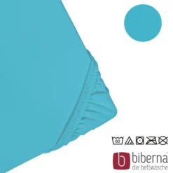biberna Jersey-Elastic-Spannbetttuch türkis, 1x 90x190 cm - 100x220 cm