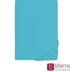 biberna Jersey-Elastic-Spannbetttuch türkis, 1x 90x190 cm - 100x220 cm