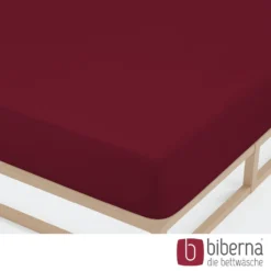 biberna Jersey-Elastic-Spannbetttuch burgund, 1x 120x200 cm - 130x220 cm