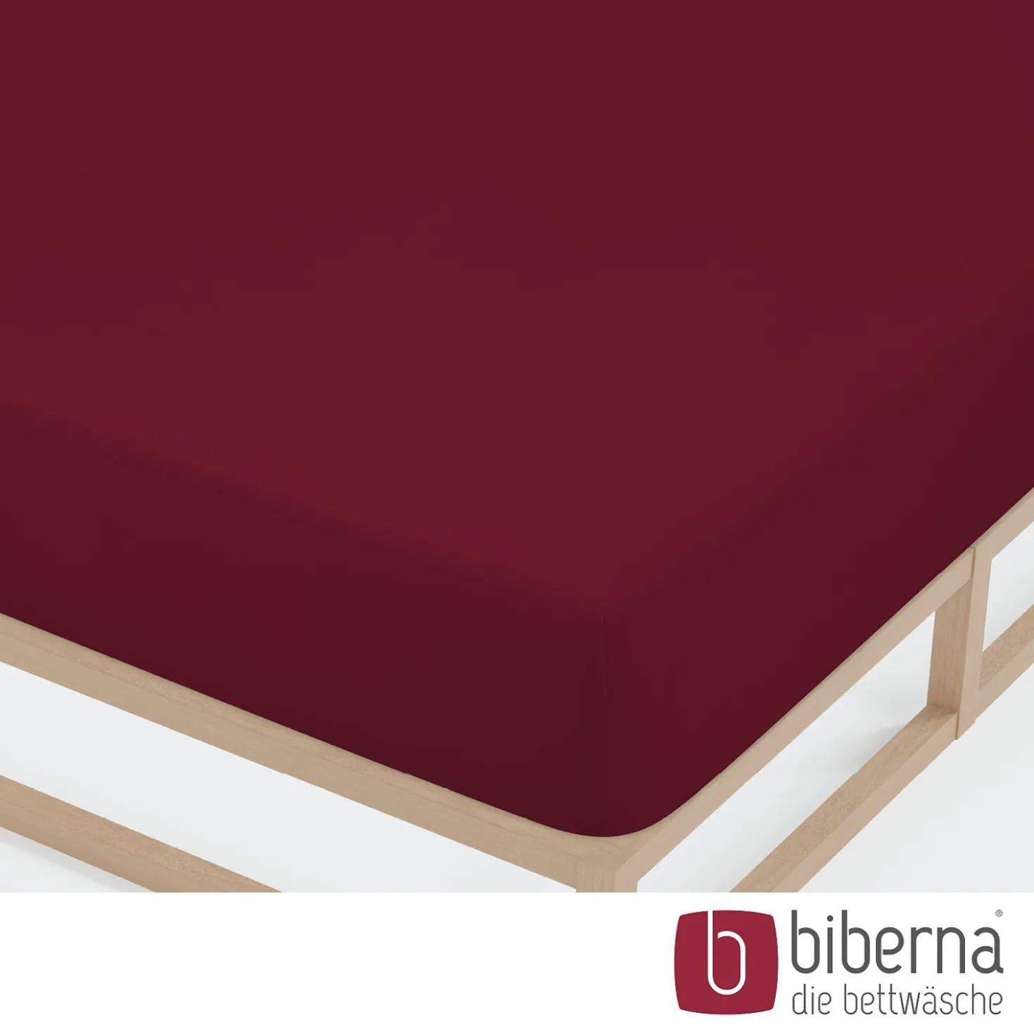 biberna Jersey-Elastic-Spannbetttuch burgund, 1x 120x200 cm - 130x220 cm