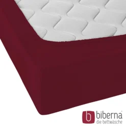 biberna Jersey-Elastic-Spannbetttuch burgund, 1x 120x200 cm - 130x220 cm