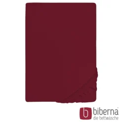 biberna Jersey-Elastic-Spannbetttuch burgund, 1x 120x200 cm - 130x220 cm