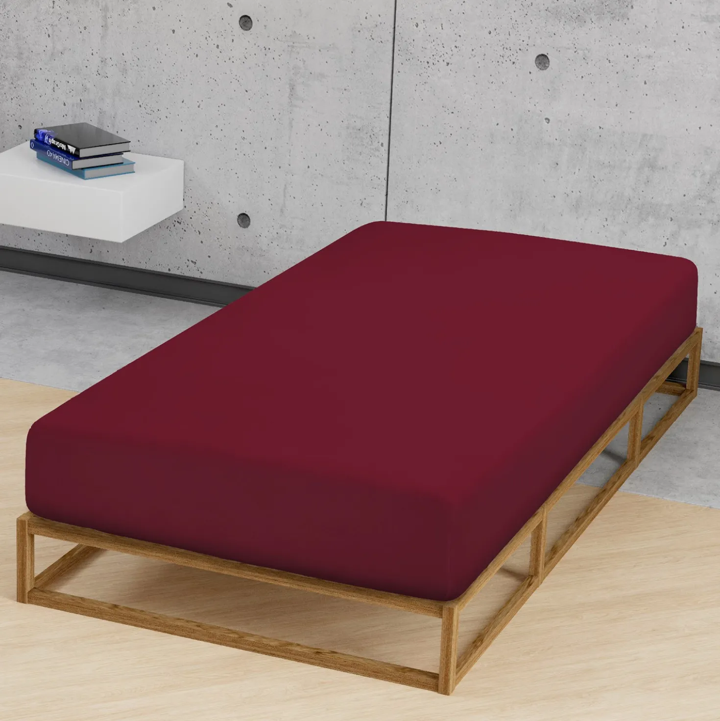 biberna Jersey-Elastic-Spannbetttuch burgund, 1x 120x200 cm - 130x220 cm