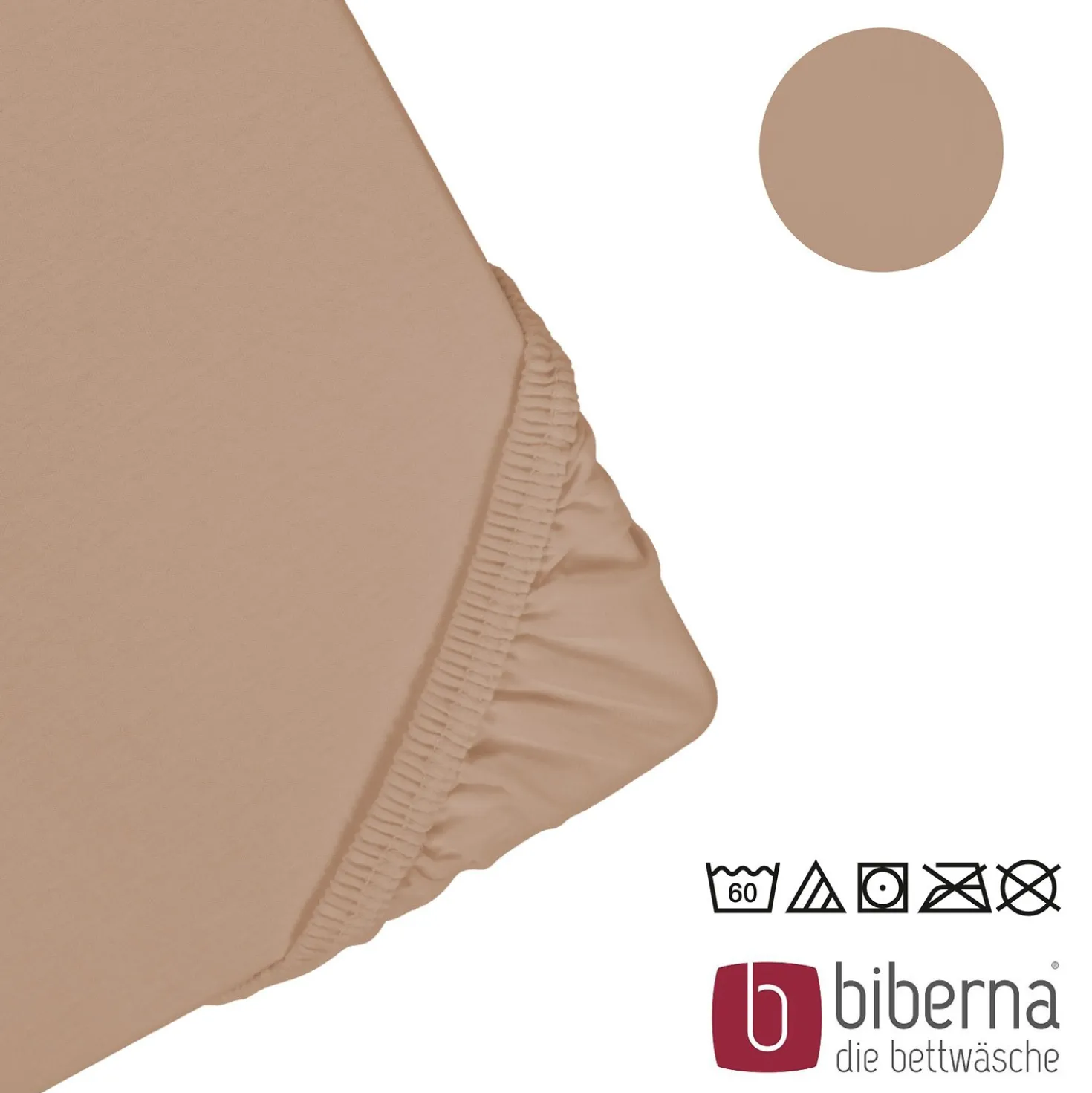 biberna Jersey-Elastic-Spannbetttuch macchiato, 1x 120x200 cm - 130x220 cm