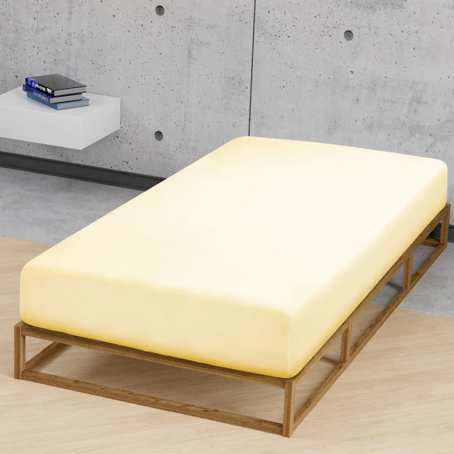 biberna Jersey-Elastic-Spannbetttuch gelb, 1x 120x200 cm - 130x220 cm
