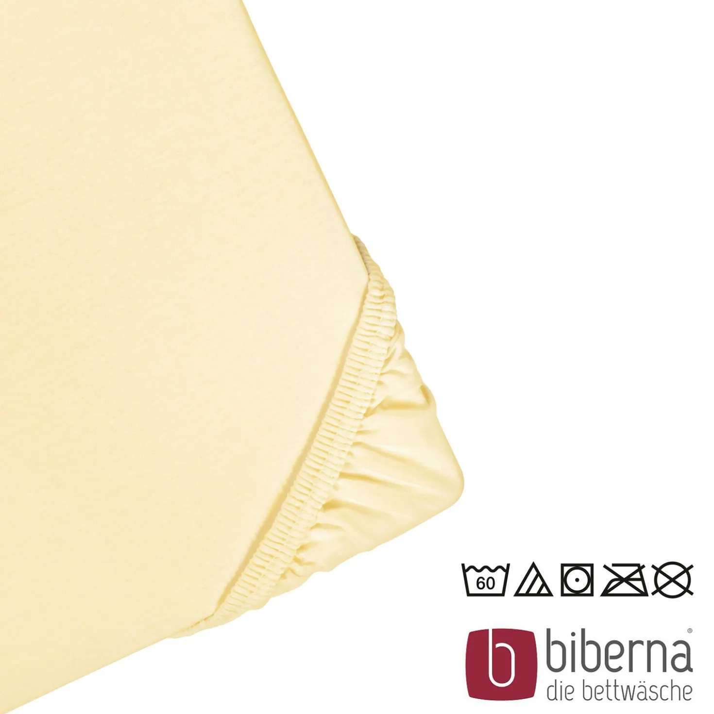 biberna Jersey-Elastic-Spannbetttuch gelb, 1x 120x200 cm - 130x220 cm