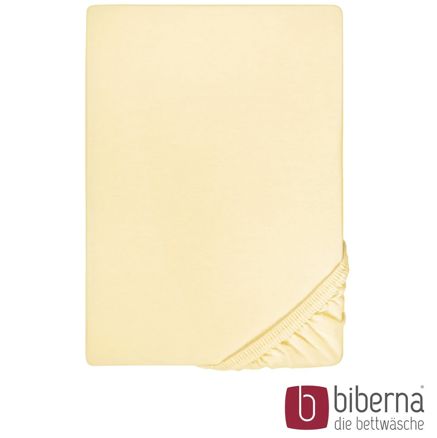 biberna Jersey-Elastic-Spannbetttuch gelb, 1x 120x200 cm - 130x220 cm